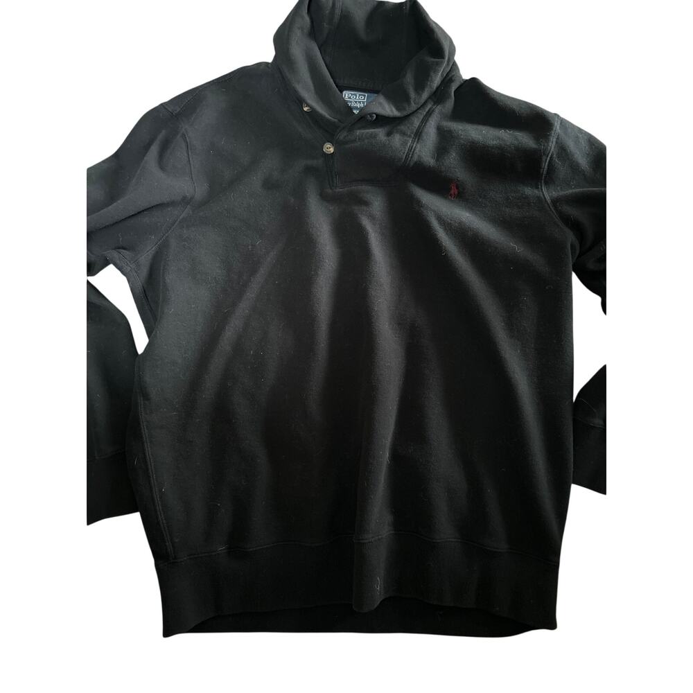 Polo Ralph Lauren Mens Big & Tall XXL Shawl Neck Sweatshirt Pullover Black
